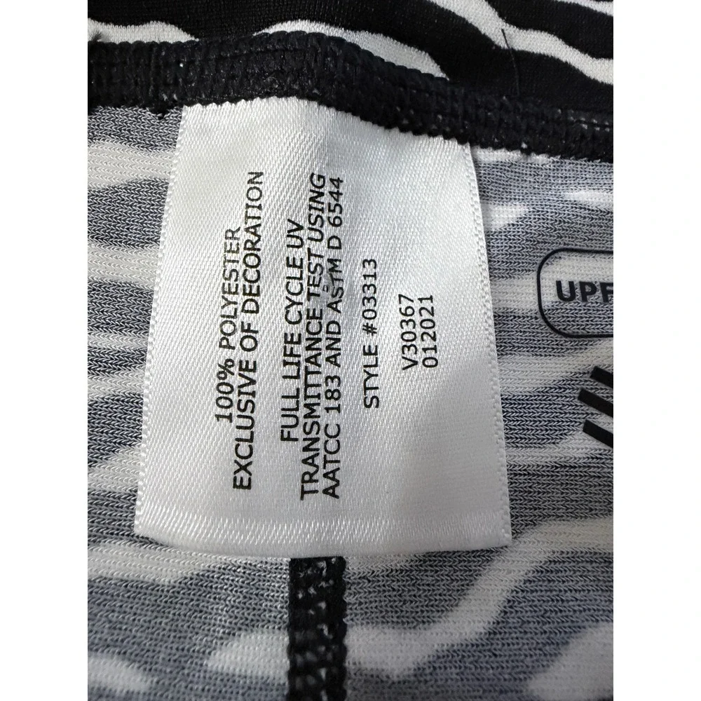 Coolibar Swim Capris Women 3X Black Zebra Deep Water Swim Capris UPF 50+ 03313